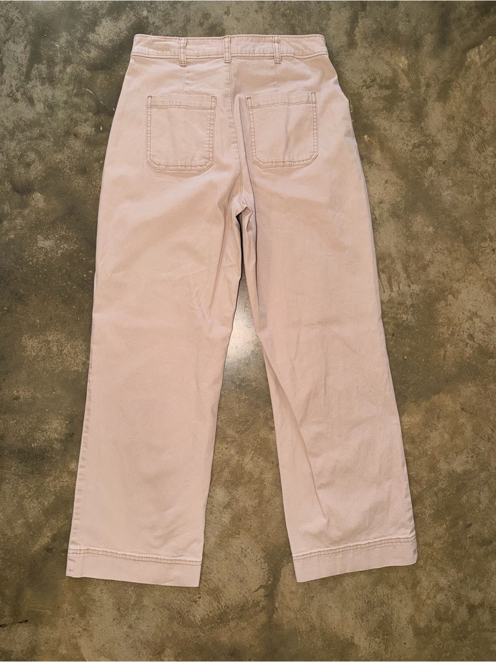 Old Navy High Rise Wide Leg Pants 4 Tall Khaki Patch Pocket Cotton Fall Photos - Picture 4 of 11